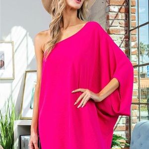 ONE SHOULDER DRAPEY DRESS